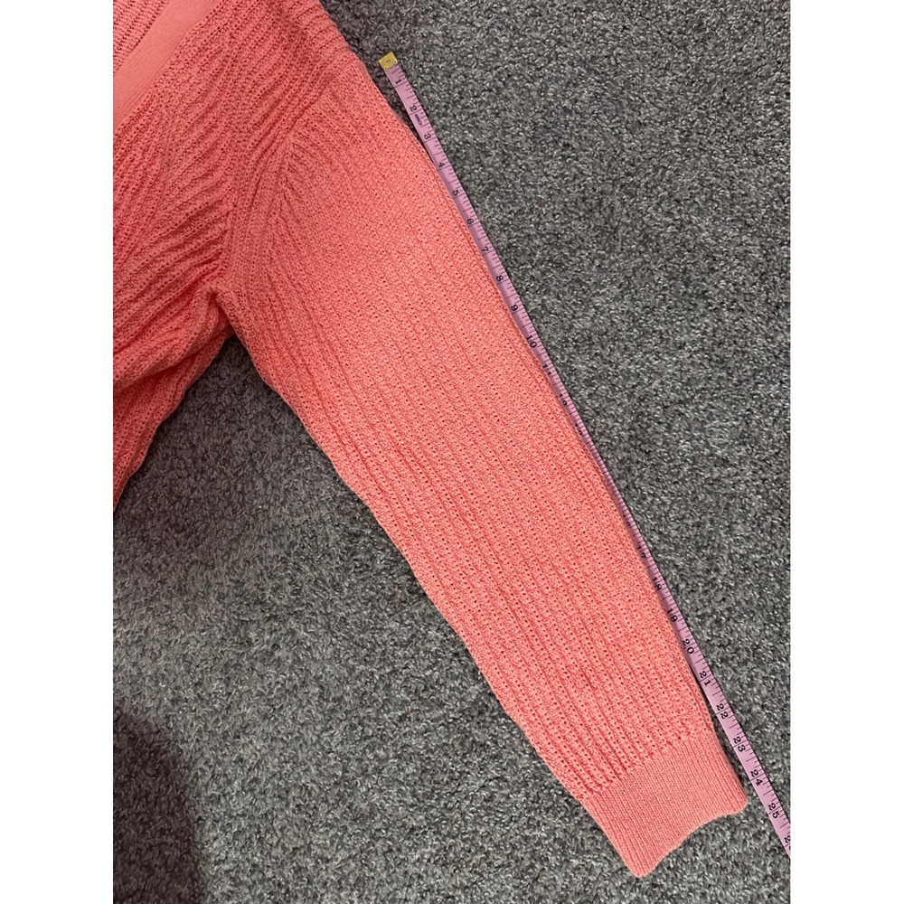 Banana Republic Cardigan Women XL Pink Button Front Ribbed Knit Sweater Coastal - Picture 10 of 11